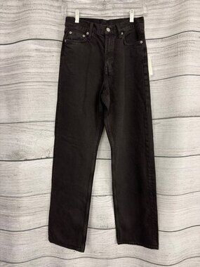 NWT Chord Black Organic Cotton High-Waist Straight-Leg Jeans Size 24